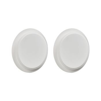 Conjunto De 2 Lámparas De Pared Led Escandinavas  Forma Redonda Recubrimiento En Polvo De Metal Mate Acrílico Blanco Semnon