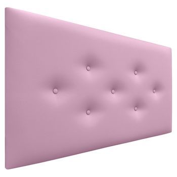 Dhome Cabecero De Polipiel Con 3 Hileras Intercaladas De Botones Cabezal Tapizado Cama Lujo (rosa, 95cm)