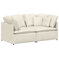 sofa modular con cojines de terciopelo color crema vidaxl