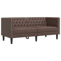 sofa chesterfield de 2 plazas  sofa de descanso cuero artificial marron