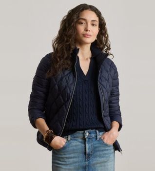 Lauren Ralph Lauren para mujer. 297P18070005 Chaqueta Mix marino (XS), Casual, Nylon reciclado