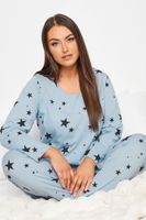 yours pijama azul claro de algodon con estrellas