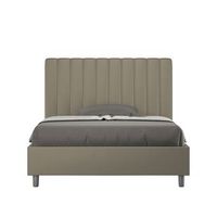 cama doble sin somier acolchada 140x210 cuero sintetico capuchino agueda