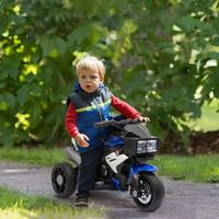 moto electrica infantil con 3 ruedas para 3 anos azul y negro homcom