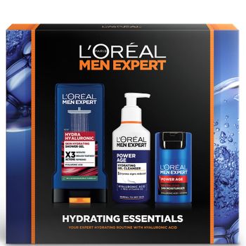 L'Oréal Paris Men Expert Hydrating Essentials Gift Set: Shower Gel, Cleanser and Moisturiser Complete Grooming Trio