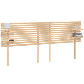 Dhome Cabecero Con Estantes De Madera Reciclada Dm Colgante Pared Estilo Palet Japones Con Patas Dual Dividido En 2 Piezas Cama 145/150 Vintage Nordico (220cm Dual, Madera Natural)