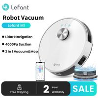 aspiradora robotica lefant m1 con funcion de fregado navegacion por lidar lds 4000 pa bateria de 4000 mah control mediante aplicacion y alexa ideal para suelos duros
