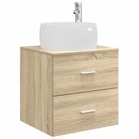 vanidad con lavabo de pared roble sonoma 495 x 445 x 66 cm vidaxl
