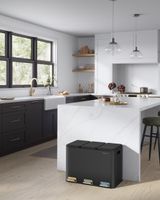 papelera de cocina triple de 3 x 15 l de acero negro