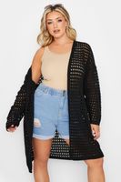 yours cardigan negro crochet mujer curvy y tallas grandes yours