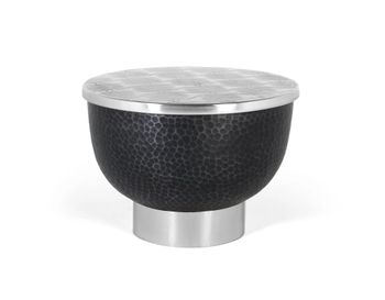 Mesa de centro redonda con aluminio color gris oscuro