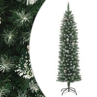 arbol de navidad artificial estrecho con soporte pvc 240 cm vidaxl