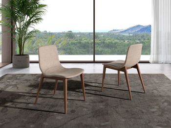 Silla comedor tapizada tela marrón