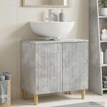 Vidaxl Mueble De Lavabo Para Baño Arnhem Gris Hormigón