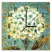 reloj de pared hortensias cm 30x30