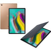 samsung galaxy tab s5e 105 tablet  book cover bundle - 128 gb gold gold