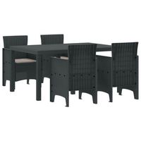 conjunto de comedor de jardin 5 uds antracita ratan polt vidaxl