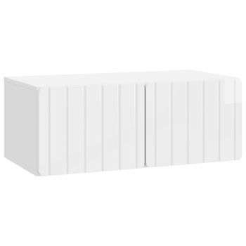 Mueble De Tv De Pared 78,5 X 41 X 30 Cm Blanco Brillante Vidaxl
