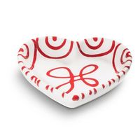 gmundner ceramica roja flameada cuenco en forma de corazon l10cm