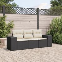 conjunto de sofas de jardin con cojines 3 uds  mueble jardin mesa y sillas ratan sintetico negro cfw742618