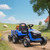 tractor electrico para ninos con remolque desmontable azul aiyaplay