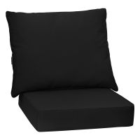 costway cojines para silla exterior asiento y respaldo impermeables gruesos resistentes al sol funda cremallera cintas sujecion para patio negro