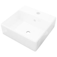 lavabo de bano moderno  lavabo lujoso cuadrado ceramica orificio de grifo 41x41 cm