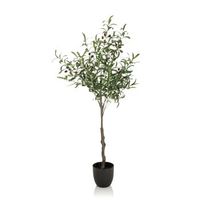 planta artificial olive plastico verde 120 cm hjh office