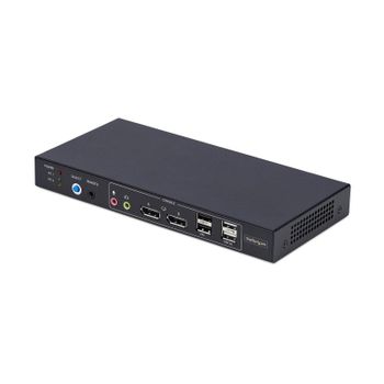 Conmutador KVM StarTech.com DisplayPort 4K 60Hz 2 Puestos 4 USB Consola Audio Acero