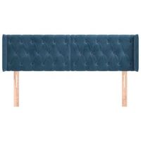 cabecero cama mueble de dormitorio de terciopelo oscuro 163 x 16 x 7888 cm azul m020007998