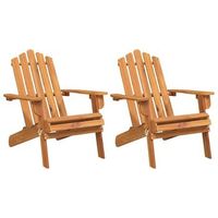 pack 2 uds sillas de jardin  silla de exterior  sillon adirondack madera maciza de acacia