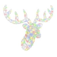 cabeza de reno 140 led de colores 68 x 365 x 625 cm acrilico vidaxl
