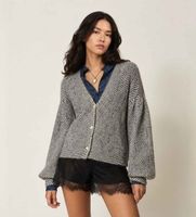 twinset para mujer 262tt3400 jersey-cardigan de mezcla de mohair estampado gris s casual poliamida