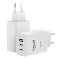 cargador iggual triple usb-a  2x usb-c gan 65w