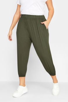 Yours Pantalones Caqui Harem Capri, Mujer Curvy Y Tallas Grandes, Yours