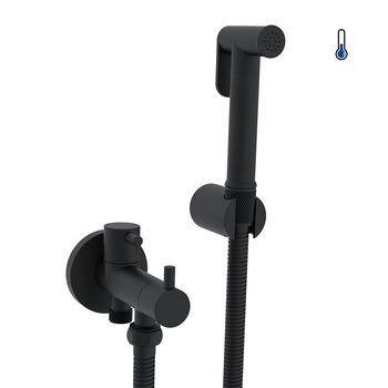 Kibath Grifo Wc Higiene Íntima 1 Agua Negro Mate Fabricado En Latón