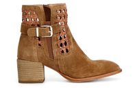 botin de piel de ante y trenzado con hebilla tan