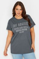 yours camiseta algodon gris los angeles mujer curvy y tallas grandes yours