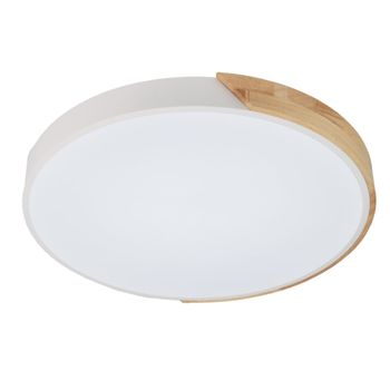 Plafón LED Ø500mm 40W CCT 3000--4000K-6000K metal blanco y madera