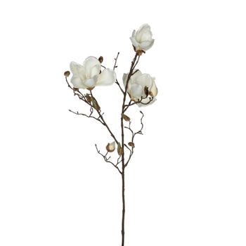 Flor artificial magnolia blanco  h88xb7xl23cm