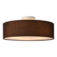 lampara de techo omaha - lampara de plafon redonda - 3xe27 - altura 17cm - diametro 45 cm - luz interior - luz para cocina - dormitorio - salon - bano - organza - marron luxpro