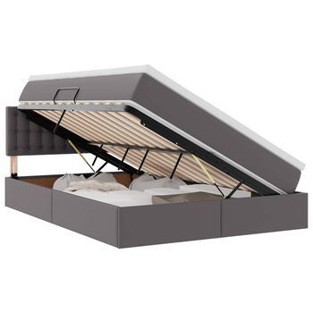 Cama Con Almacenamiento Y Colchón Gris 140 X 190 Cm Vidaxl