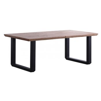Mesa de comedor extensible de roble y acero
