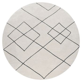 Alfombra Hilal blanco 160 cm redondo