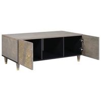 mesa de cafe - mesa de centro - mesa baja gris 100 x 54 x 40 cm madera de mango maciza