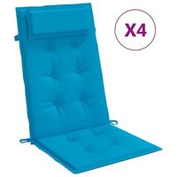 vidaxl cojines de silla con respaldo alto 4 uds tela oxford azul claro