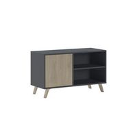 mueble tv con patas y almacenamiento 95 cm wind gris antracita - puccini 95 x 569 x 396 cm