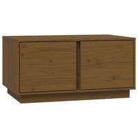 mesa de centro con 2 compartimentos diseno moderno 80x50x40 cm madera maciza de pino marron dec039499