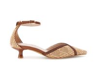 escote cerrado con cordones parte superior con efecto rafia y trenza beigeleather 38