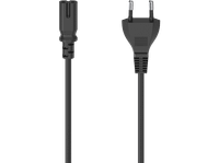 cable alimentacion europeo - hama 00223273 enchufe de 2 clavijas conector ca c7 15 m proteccion contra dobleces negro